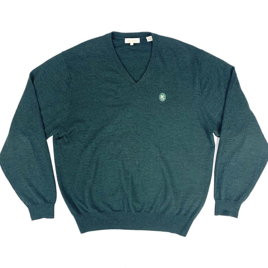 PETER MILLAR 100% Extrafine Italian Merino Wool V-Neck Knit Sweater XL