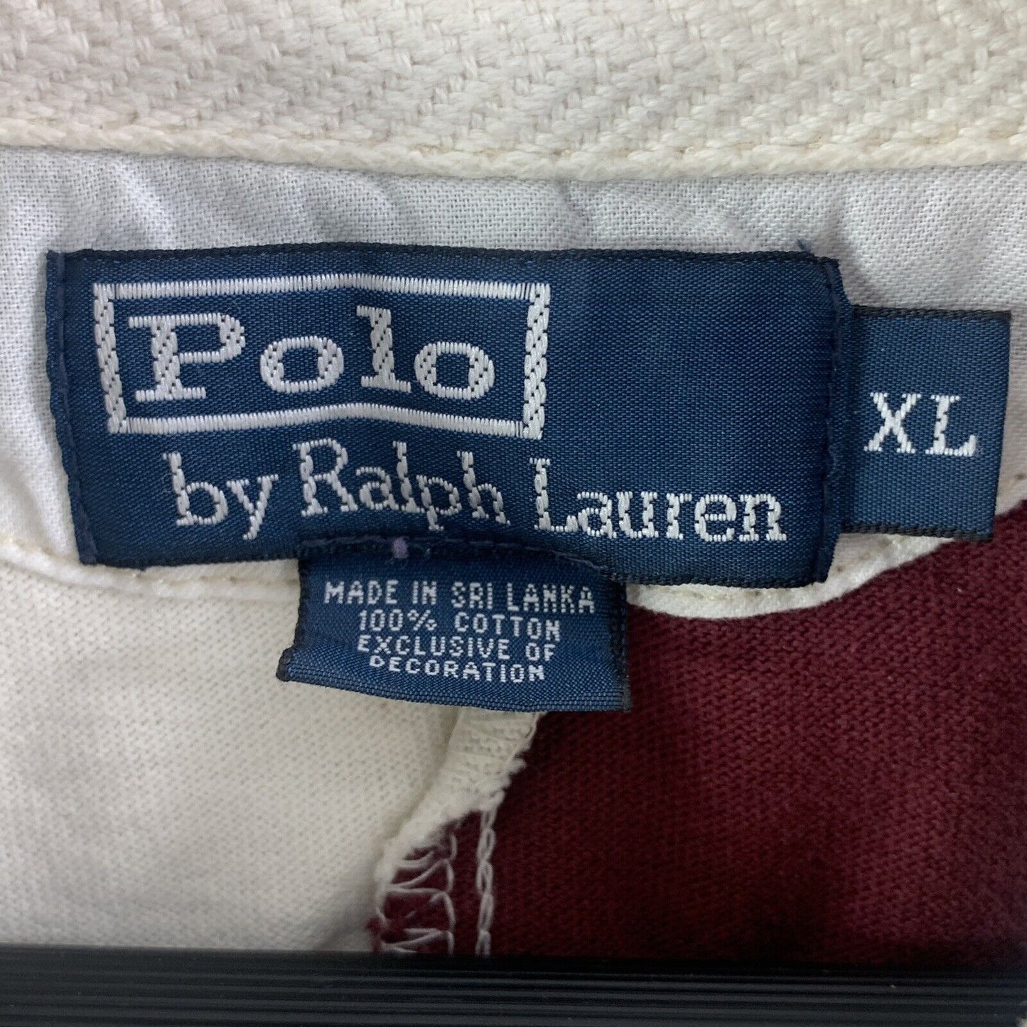 Lo-Head Polo Embroidered Ralph Lauren Rugby Quilted Shoulder Patch XL