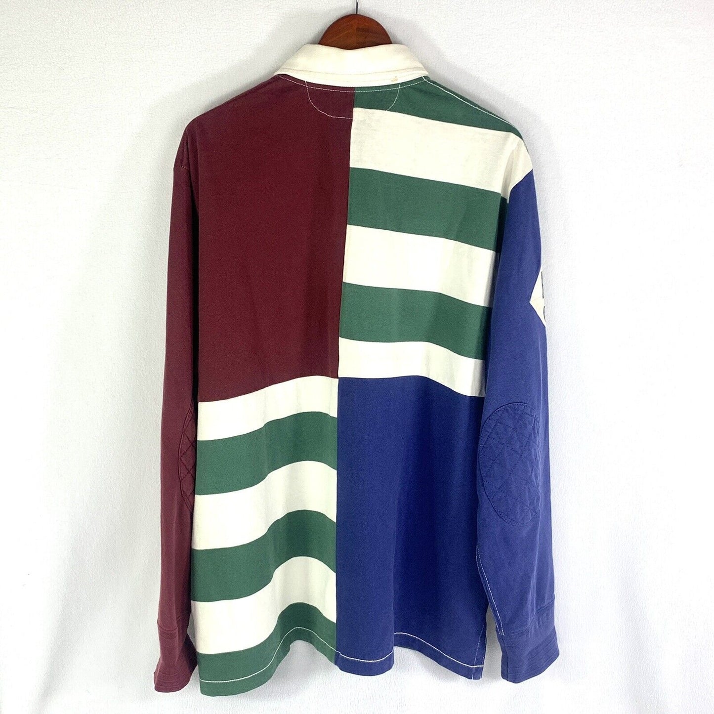 Lo-Head Polo Embroidered Ralph Lauren Rugby Quilted Shoulder Patch XL