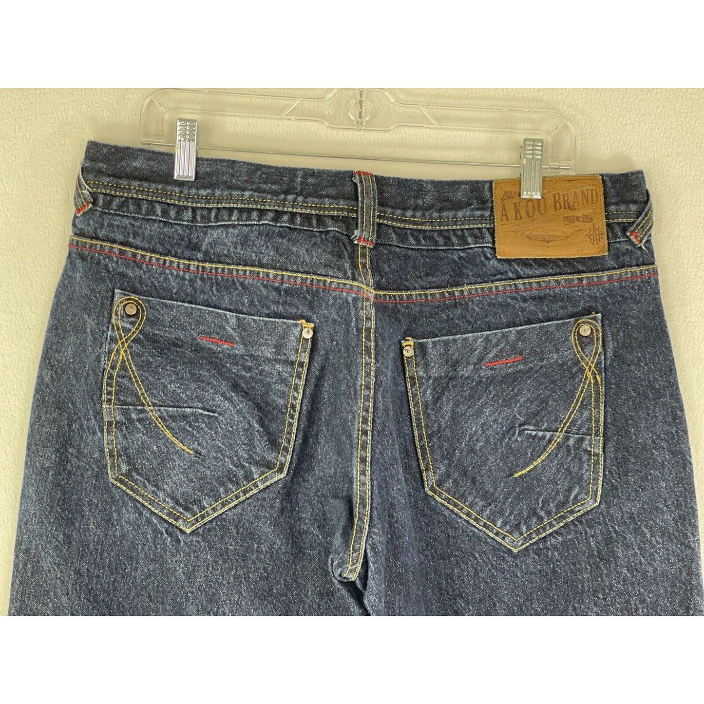 Akoo Jeans for Men Size 38/30 Dark Blue Six Pockets