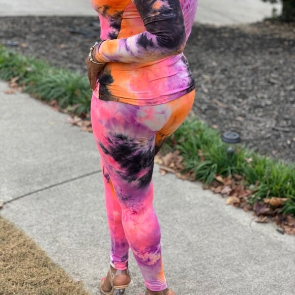 Tie-Dye 2-Piece Loungewear Set L